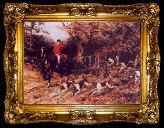 framed  Heywood Hardy Calling the Hounds Out of Cover, ta009-2